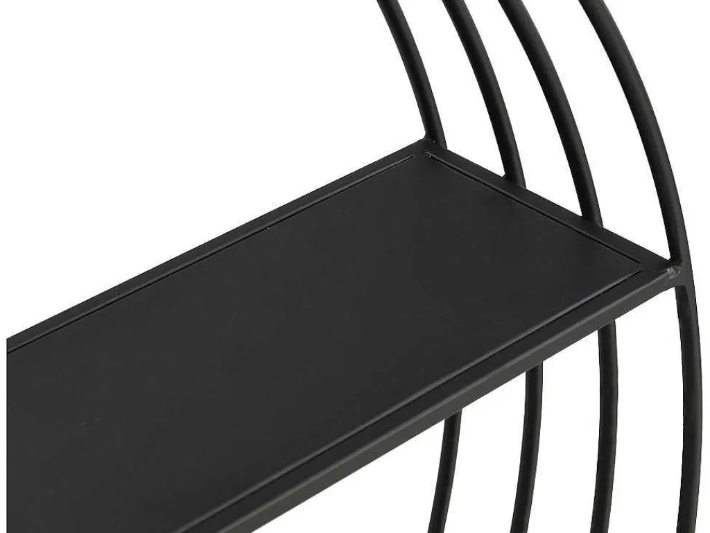 Wandrek Van Metaal - 2 Planken - Zwart - Nacera-Vente-unique Clearance