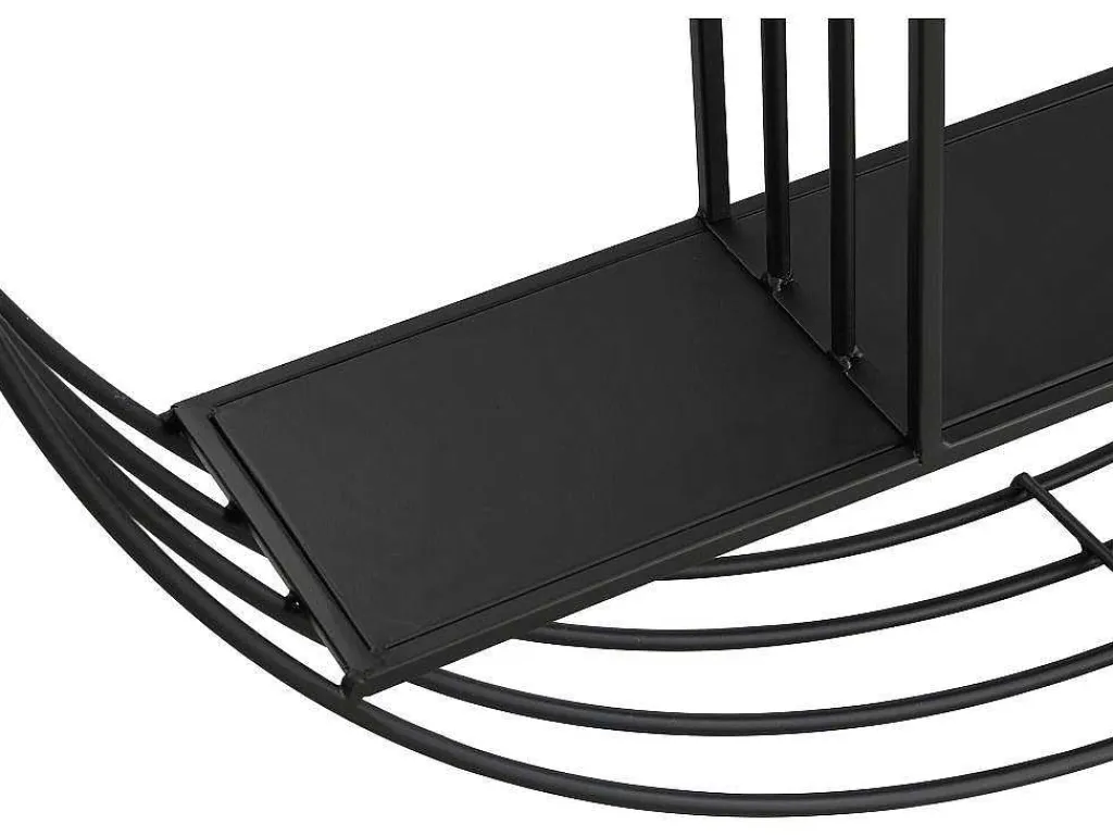 Wandrek Van Metaal - 2 Planken - Zwart - Nacera-Vente-unique Clearance