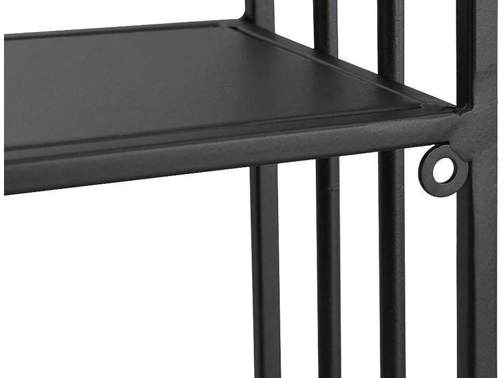 Wandrek Van Metaal - 2 Planken - Zwart - Nacera-Vente-unique Clearance