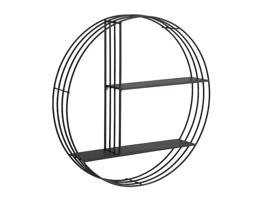 Wandrek Van Metaal - 2 Planken - Zwart - Nacera-Vente-unique Clearance