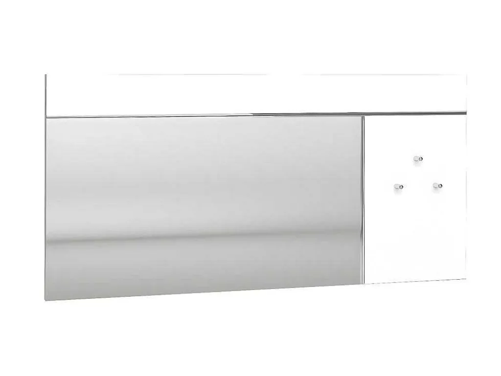 Wandspiegel Met 3 Haken - L. 120 X H. 60 - Wit - Niklos-Vente-unique
