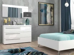 Wandspiegel Met 3 Haken - L. 120 X H. 60 - Wit - Niklos-Vente-unique