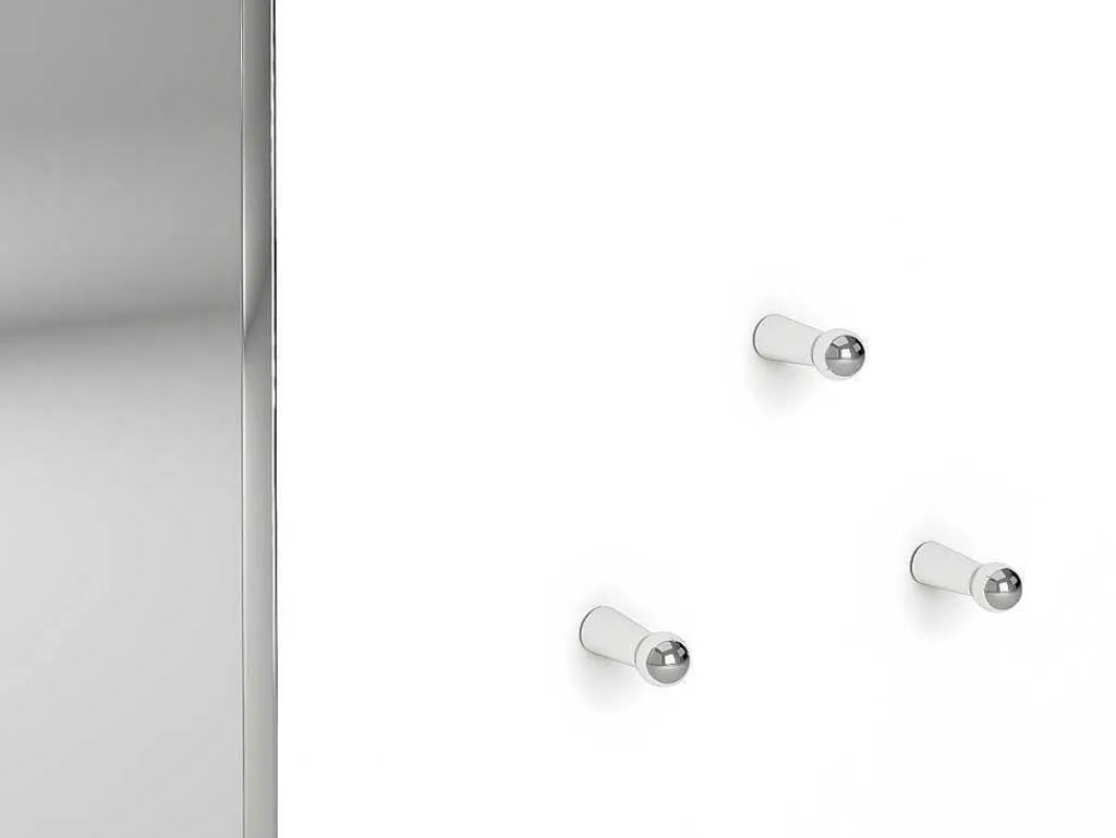 Wandspiegel Met 3 Haken - L. 120 X H. 60 - Wit - Niklos-Vente-unique