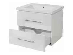 Wastafel + Wastafelmeubel Mcw-D16, Wit-Vente-unique Clearance