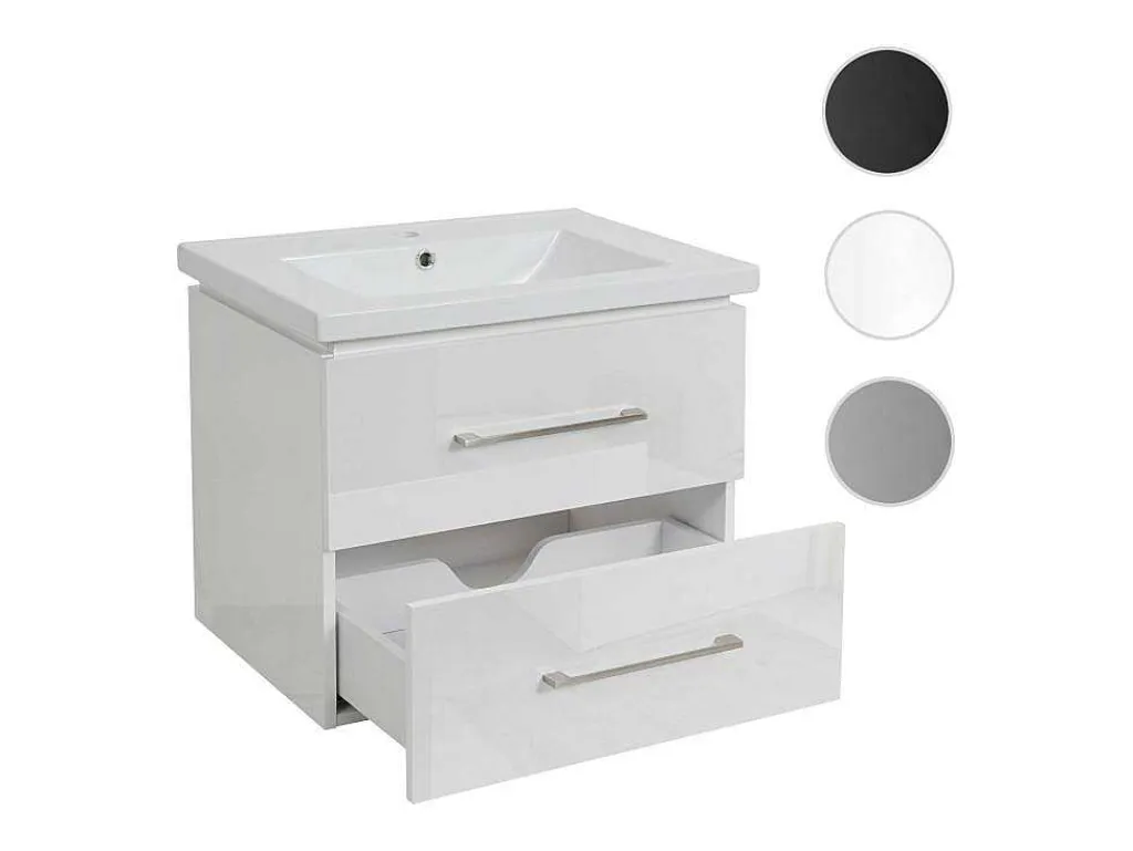 Wastafel + Wastafelmeubel Mcw-D16, Wit-Vente-unique Clearance