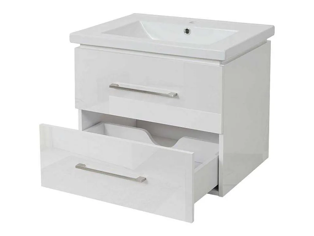 Wastafel + Wastafelmeubel Mcw-D16, Wit-Vente-unique Clearance
