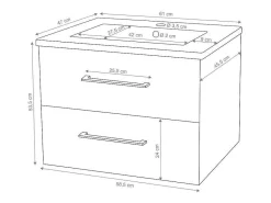 Wastafel + Wastafelmeubel Mcw-D16, Wit-Vente-unique Clearance