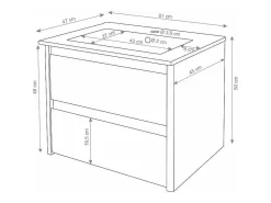 Wastafel + Wastafelmeubel Mcw-B19, Zwart-Vente-unique Sale