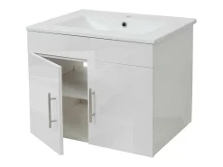 Wastafel + Wastafelmeubel Mcw-D16, Wit-Vente-unique