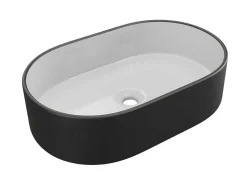 Wastafel Iwa - Tweekleurig Zwart En Binnenkant Wit-Shower & Design Clearance