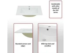 Wastafel Mcw-D16, 61Cm 30Mm Rand-Vente-unique Outlet