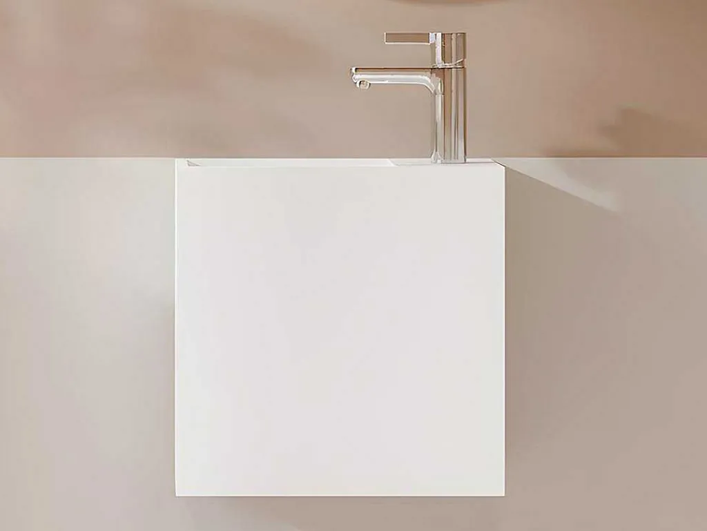 Wastafel Van Solid Surface Met Nis - Wit - 40 Cm - Pumori-Shower & Design Best