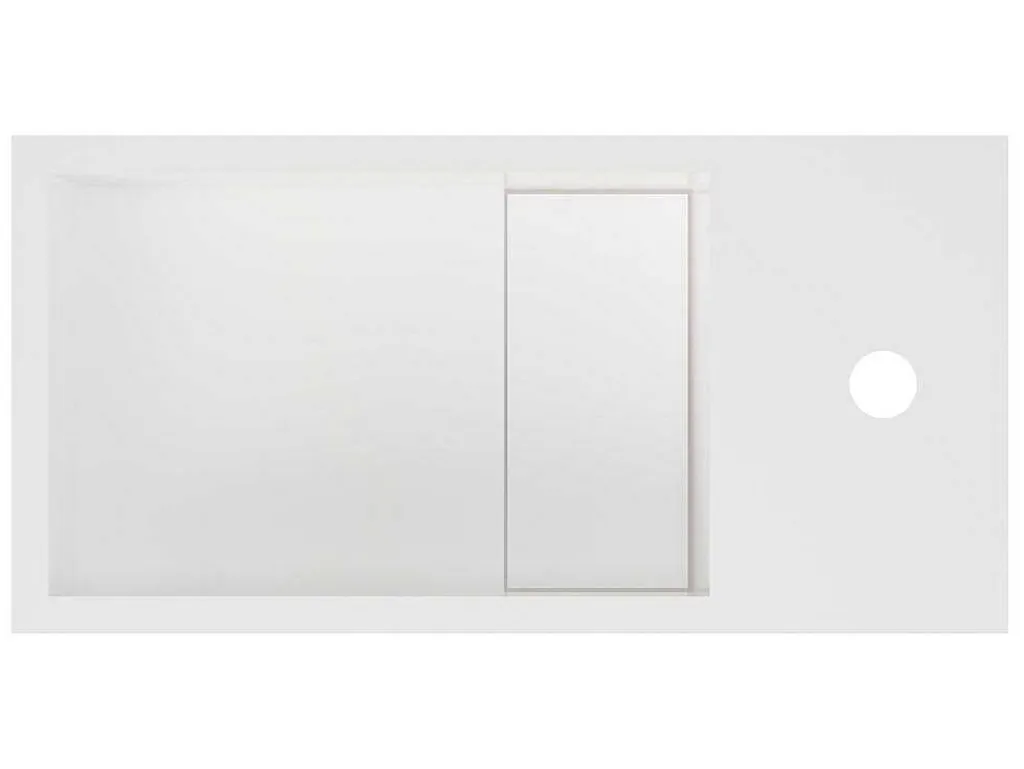 Wastafel Van Solid Surface Met Nis - Wit - 40 Cm - Pumori-Shower & Design Best