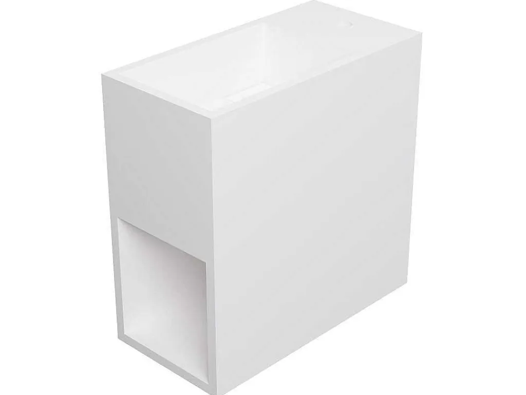 Wastafel Van Solid Surface Met Nis - Wit - 40 Cm - Pumori-Shower & Design Best