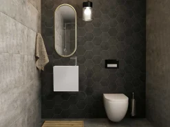 Wastafel Van Solid Surface Met Nis - Wit - 40 Cm - Pumori-Shower & Design Best