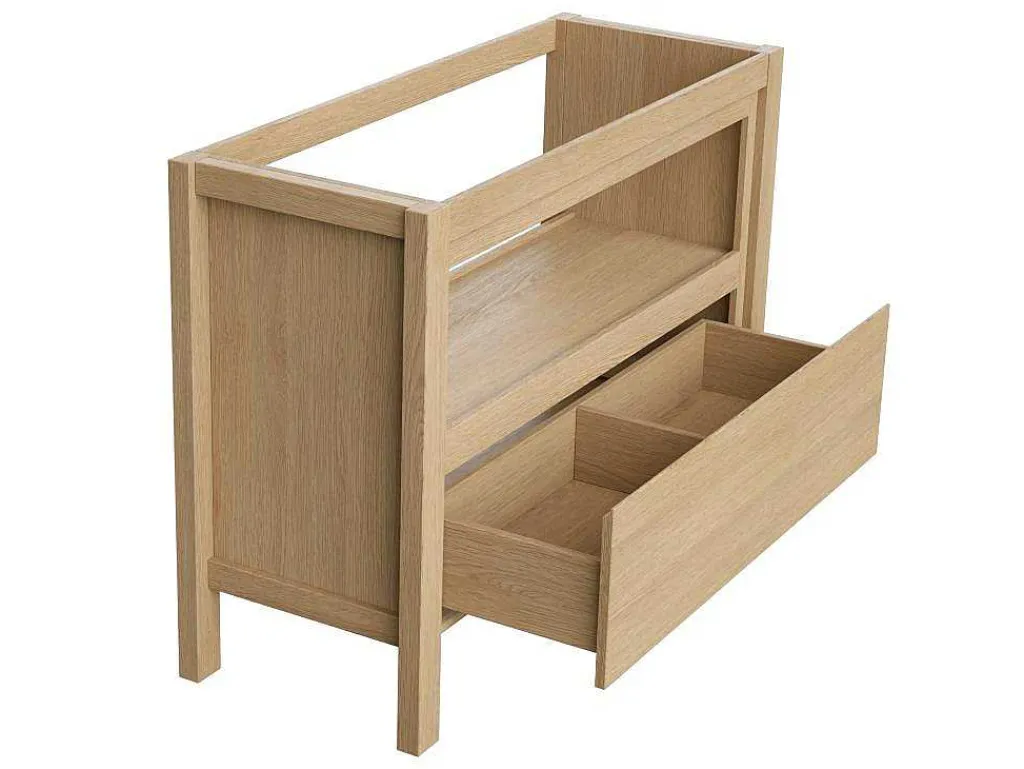 Wastafelmeubel Met Dubbele Opzetwastafel - Eikenfineer - 120 Cm - Cosmoti-Vente-unique Hot