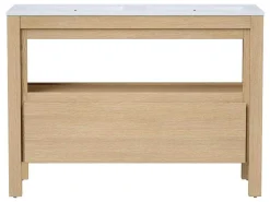 Wastafelmeubel Met Inbouwwastafel - Eikenfineer - 120 Cm - Cosmoti-Vente-unique Online