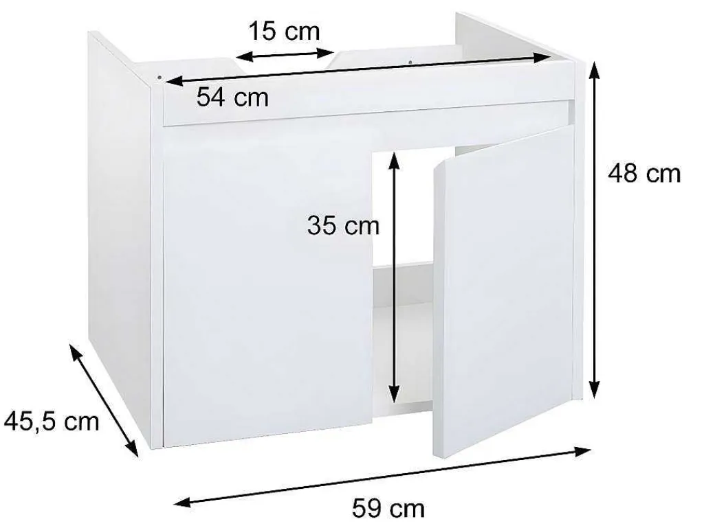 Wastafelonderbouw Mcw-L86, Zwart-Vente-unique Sale