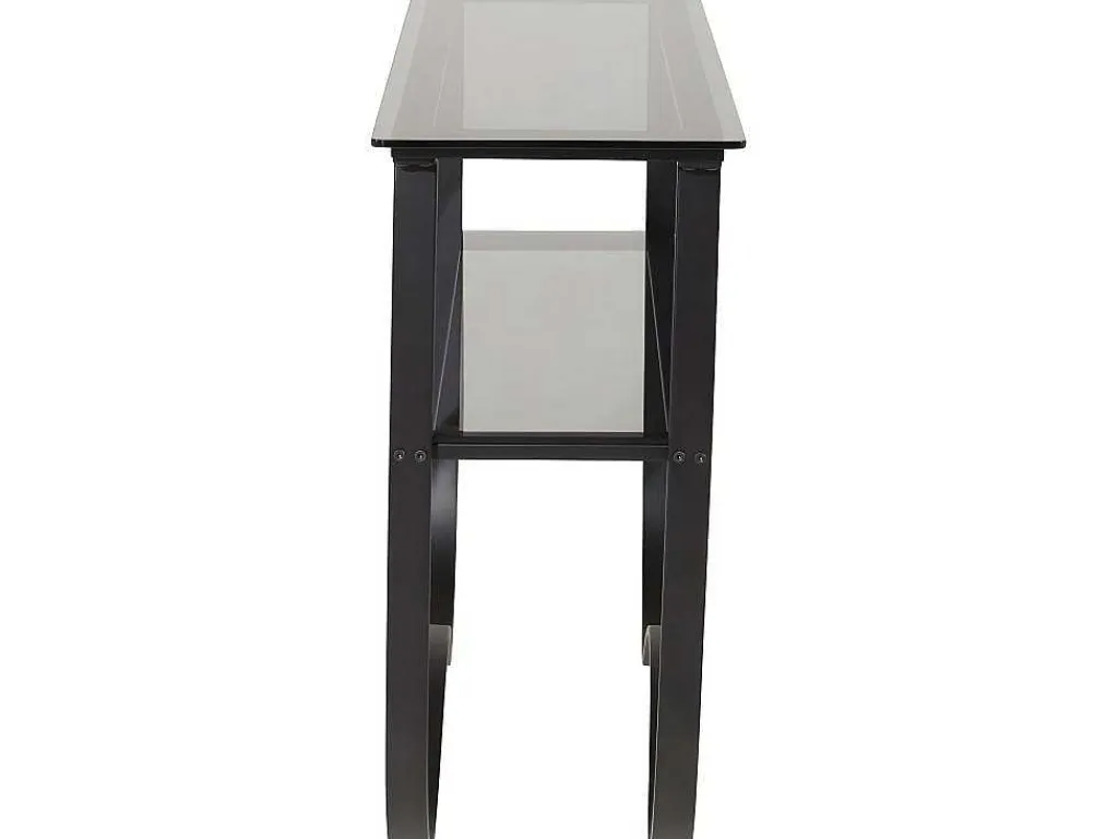 Wavy Sidetable Met Plank 34X117 Cm Zwart.-Furniture Fashion Online
