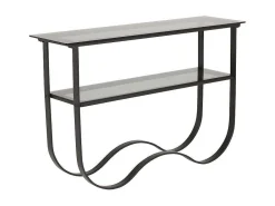 Wavy Sidetable Met Plank 34X117 Cm Zwart.-Furniture Fashion Online