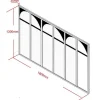 Werkplaatsraam Art Deco Van Gepoedercoat Aluminium 180 X 130 Cm - Zwart - Arcadea-Vente-unique Online