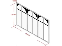 Werkplaatsraam Art Deco Van Gepoedercoat Aluminium 180 X 130 Cm - Zwart - Arcadea-Vente-unique Online