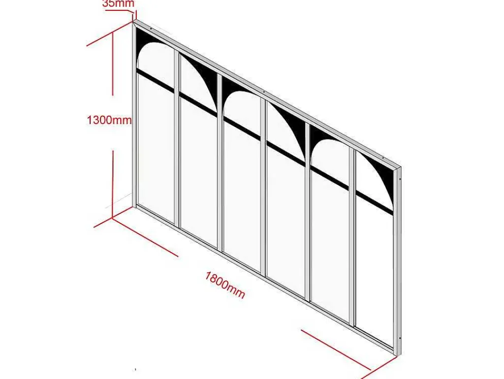 Werkplaatsraam Art Deco Van Gepoedercoat Aluminium 180 X 130 Cm - Zwart - Arcadea-Vente-unique Online