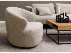 West Fauteuil Draaifunctie, Terugkeer Beige.-Vente-unique Outlet