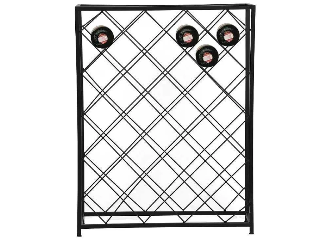 Wijnfleshouder Voor 32 Flessen - L55 X H71 Cm - Metaal - Zwart - Bolinar-OZAIA Outlet