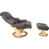 Windsor Xxl Relaxfauteuil Met Kruk, Bruin, Natuurlijk Bruin-Vente-unique Discount