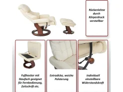 Windsor Xxl Relaxfauteuil Met Kruk, Bruin, Natuurlijk Bruin-Vente-unique Discount
