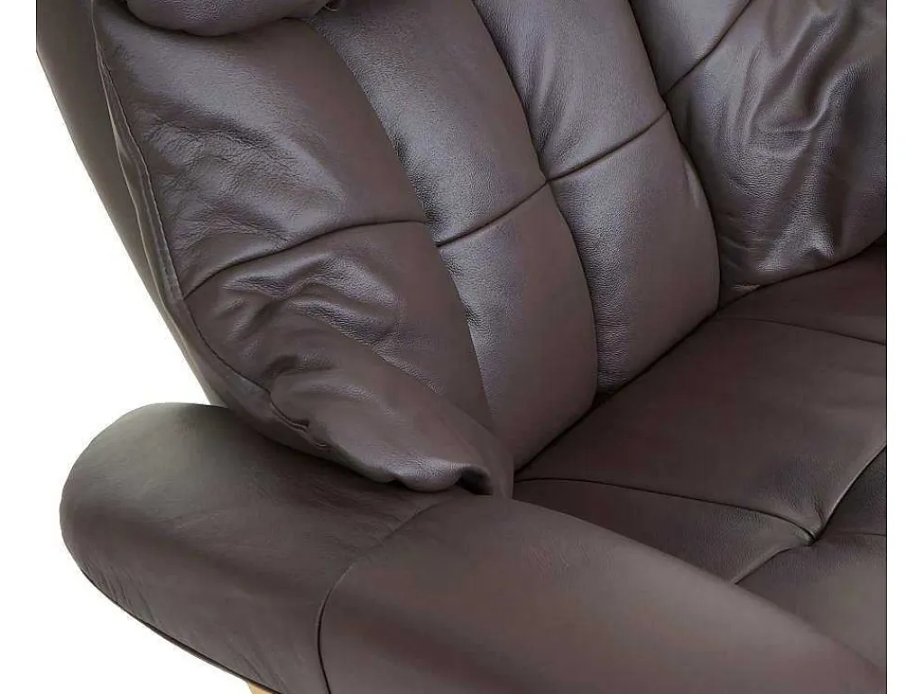 Windsor Xxl Relaxfauteuil Met Kruk, Bruin, Natuurlijk Bruin-Vente-unique Discount