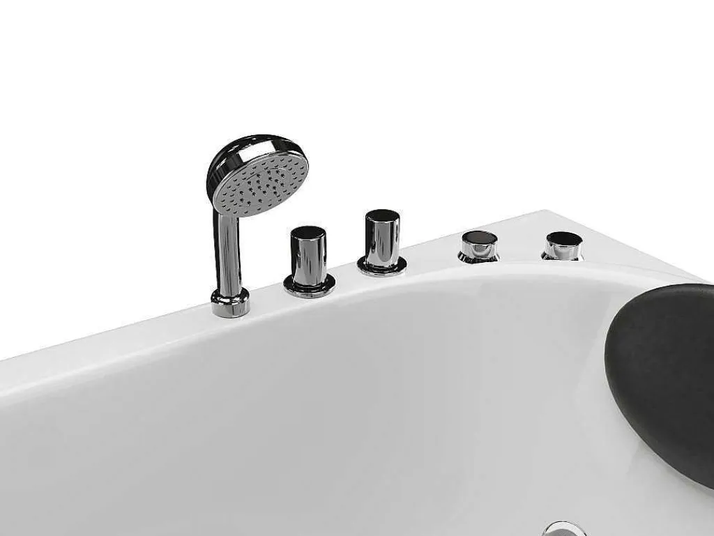 Wit Asymmetrisch Bubbelbad - 1 Plaats - 160 X 75 Cm - Hoek Rechts - Tabana-Shower & Design New