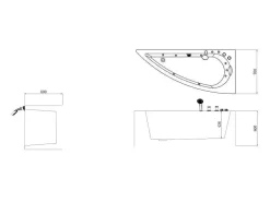 Wit Asymmetrisch Bubbelbad - 1 Plaats - 160 X 75 Cm - Hoek Rechts - Tabana-Shower & Design New