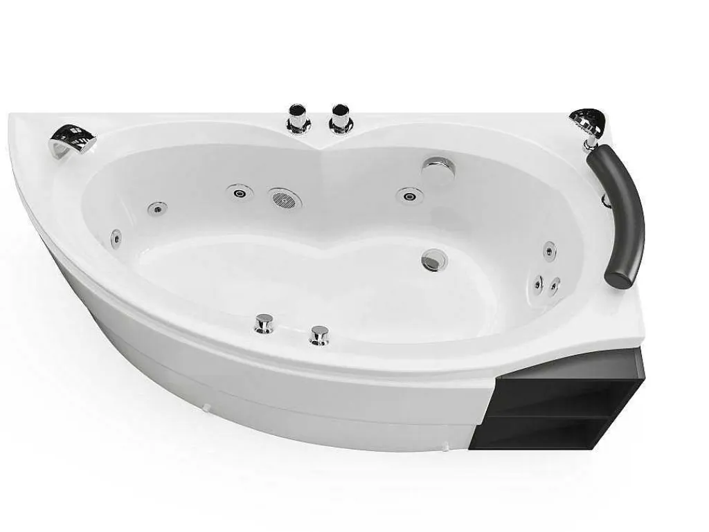 Wit Asymmetrisch Bubbelbad - 1 Plaats - 150 X 100 Cm - Hoek Rechts - Tabana-Shower & Design Outlet