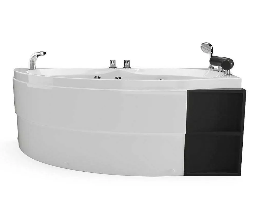 Wit Asymmetrisch Bubbelbad - 1 Plaats - 150 X 100 Cm - Hoek Rechts - Tabana-Shower & Design Outlet