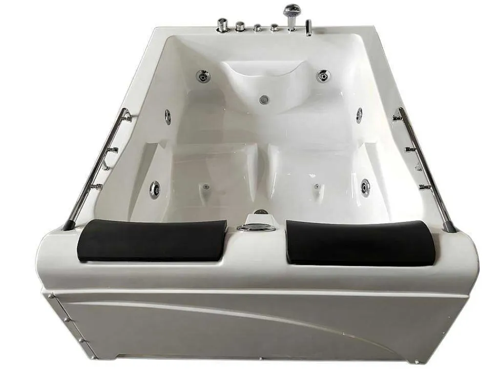 Wit Bubbelbad 175 X 132 Cm Chromotherapie 14 Jets Calla-ELITESHOPPING Hot