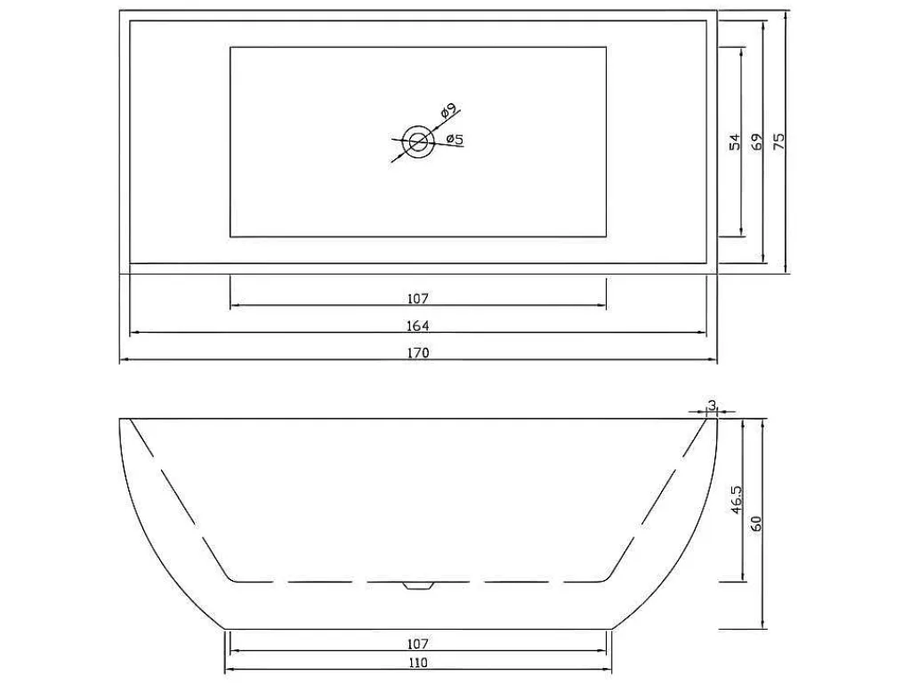 Wit Vrijstaand Bad 170 X 75 Cm Destiny-ELITESHOPPING Online
