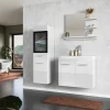 Witte Badkamerkolom Met Leds - L30 X B30 X H109 Cm - Laurine-Vente-unique Discount