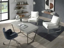 Witte Eco-Lederen Gestoffeerde Fauteuil 5026-Angel Cerda Outlet