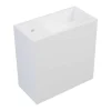Witte Hangende Wastafel Van Solid Surface Met Nis - Kraan Links - 40 Cm - Pumori-Shower & Design Sale