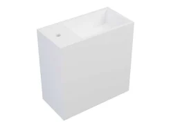 Witte Hangende Wastafel Van Solid Surface Met Nis - Kraan Links - 40 Cm - Pumori-Shower & Design Sale
