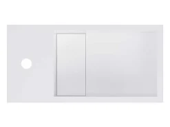 Witte Hangende Wastafel Van Solid Surface Met Nis - Kraan Links - 40 Cm - Pumori-Shower & Design Sale