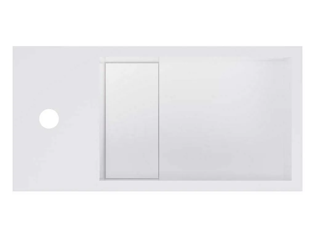 Witte Hangende Wastafel Van Solid Surface Met Nis - Kraan Links - 40 Cm - Pumori-Shower & Design Sale