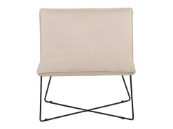 X-Lounge Fauteuil Velours Offwhite.-Vente-unique Best
