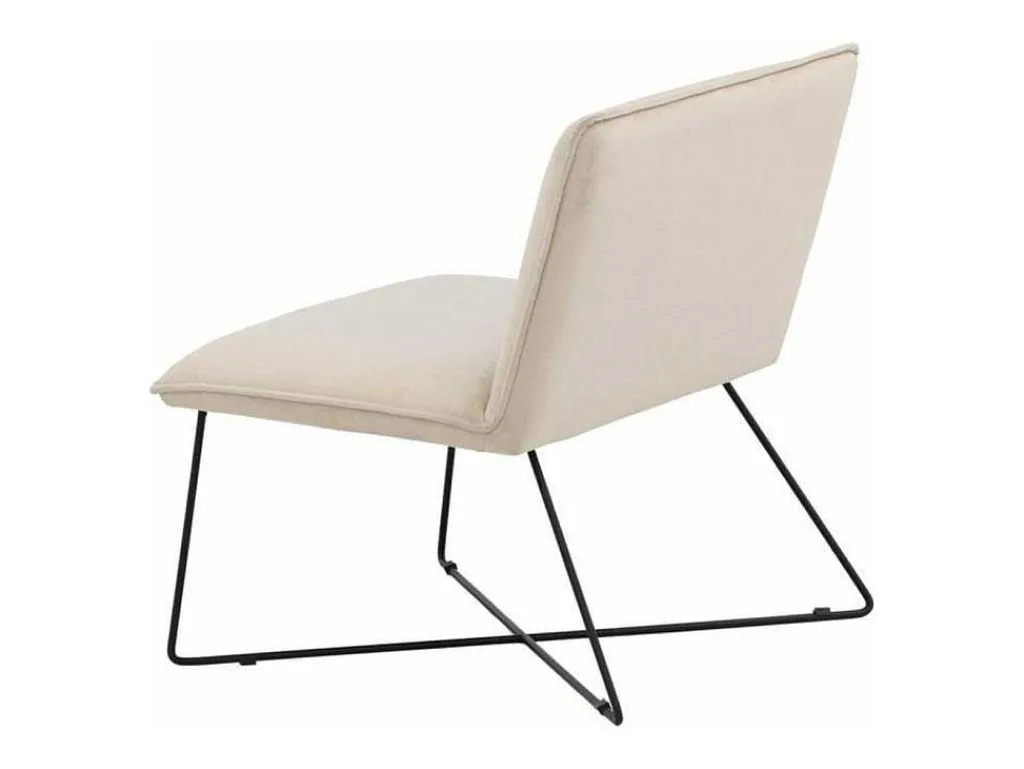 X-Lounge Fauteuil Velours Offwhite.-Vente-unique Best