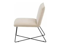 X-Lounge Fauteuil Velours Offwhite.-Vente-unique Best