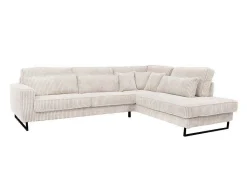 Xxl Hoekbank Van Beige Ribfluweel Tessio Van Maison Cephy-Maison Céphy Outlet