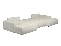 Xxl Hoekslaapbank Van Beige Ribfluweel Amelia-Vente-unique Outlet
