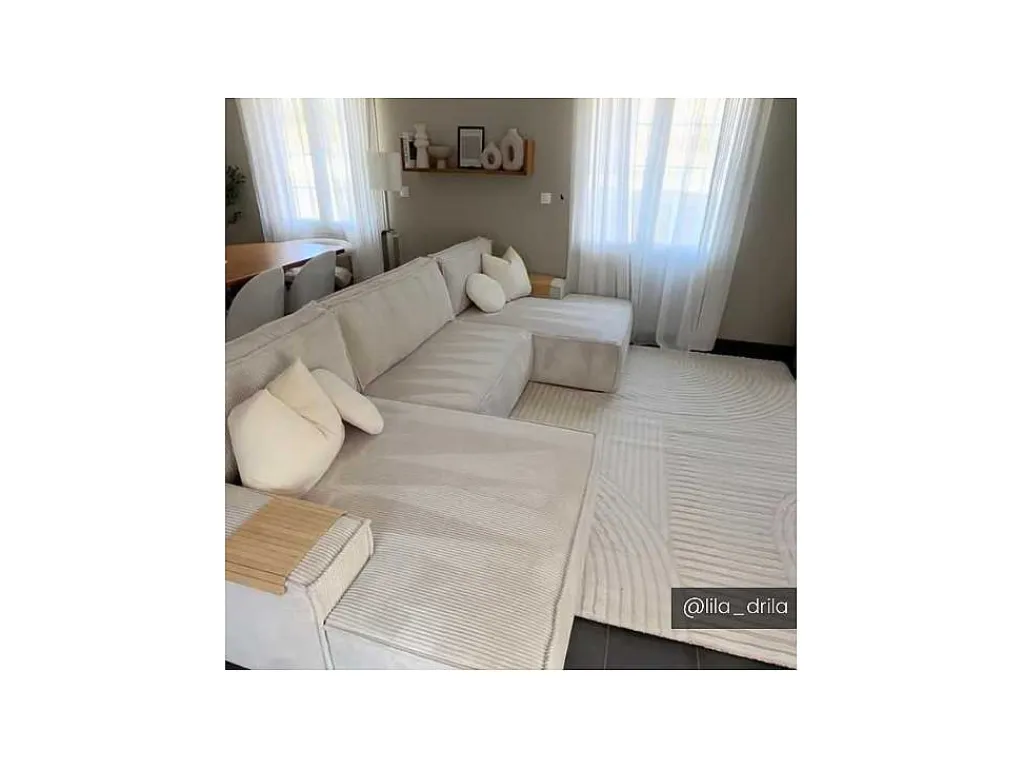 Xxl Hoekslaapbank Van Beige Ribfluweel Amelia-Vente-unique Outlet